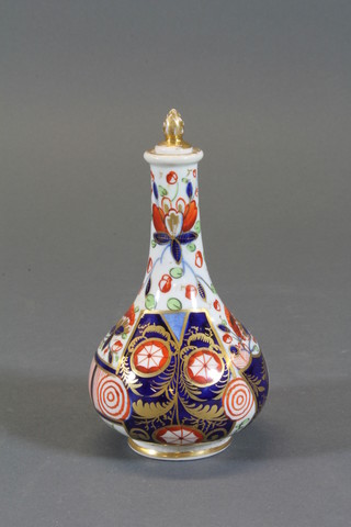 An 18th Century Crown Derby porcelain club shaped urn and  cover 5"