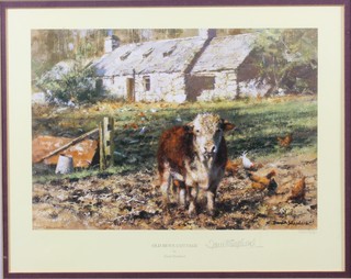 David Shepherd OBE, FRSA, a limited edition coloured print  "Old Bens Cottage" signed in pencil to the margin, 1222/1500  7"h x 10"w