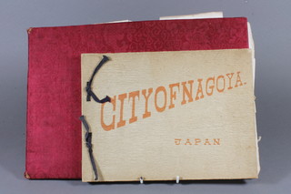 City of Nagoya, 1 volume a series of coloured prints, together  with an artists book watercolour on rice paper, botanical and  insect studies
