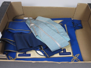 Masonic regalia comprising 2 Provincial Grand Officer's undress aprons, 4 collars and a Past Master's collar