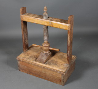 A Victorian mahogany book press 34"h x 26"w x 15"d