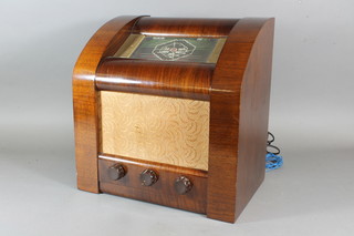 A GEC radio contained in a walnut case