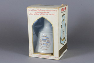 A Bells Whisky Wade commemorative decanter to celebrate the  birth of Prince William 1982, boxed