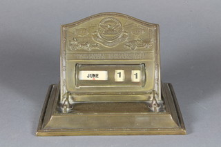 An embossed brass perpetual desk calendar to commemorate the 150th Anniversary of the Phoenix Insurance Company 6"
