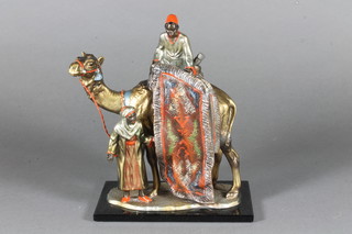 After Bergman, a cold painted spelter table lighter in the form of a rug vendor 8"  ILLUSTRATED