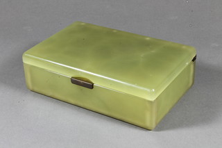 A rectangular onyx Betjeman's patent cigarette box with hinged  lid 7"