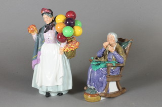 2 Royal Doulton figures - Stitch in Time HN2352 and Dibby  Penny Farthing HN1843