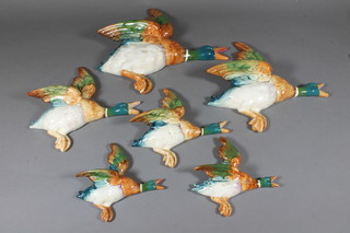 A flight of 6 Beswick figures of flying mallard ducks