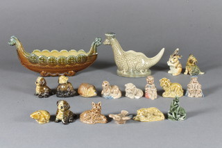 A Wade model of a long boat 7" and various Wade Whimsies etc