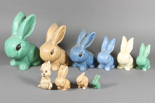 10 various Sylvac figures of rabbits