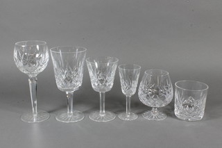 Various Waterford cut glass including a brandy balloon, 3  sherry glasses, 2 hock glasses and 3 wine glasses together with  other glassware