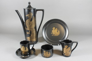 A 1960's 17 piece Port Meirion Phoenix pattern coffee service