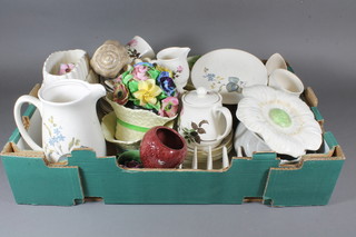 A collection of Sylvac china including wall pockets etc