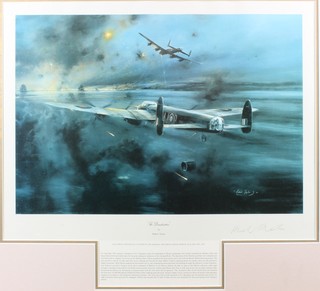 Robert Taylor, British 20th Century School, a coloured print  "The Dambusters" signed in pencil to the margin Mick Martin,  Air Marshall Sir Harold Martin, 12.75"h x 18.25"w
