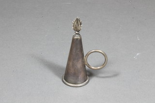 A silver candle snuffer marked 925