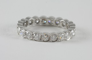 An 18ct white gold full eternity ring set diamonds, approx 1.85ct