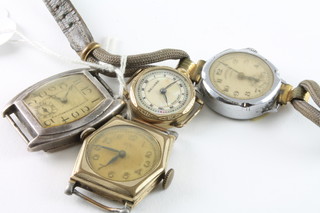A lady's wristwatch by Ledana contained in a gilt metal case and  3 other wristwatches