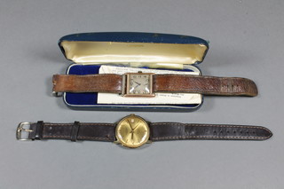 J W Benson, a gentleman's wristwatch contained in a gold case and 1 other wristwatch