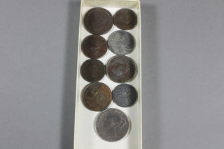 A George III 1797 half penny and a collection of various coins