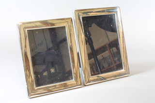 2 modern silver easel photograph frames 7" x 5" and 6.5" x 5"