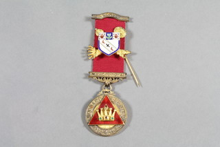 A Masonic silver gilt and enamelled Past First Principals jewel Woodard Chapter No.4410