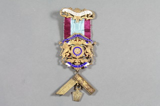 A Masonic silver gilt and enamelled Mark Master Masons Past Master's jewel The Empire Lodge No.533