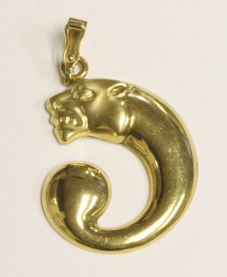 An 18ct Bassani yellow gold pendant in the form of a jaguar 7.5  grams