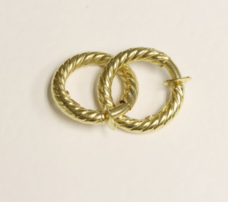 A pair of 18ct gold hoop earrings 6.3 grams
