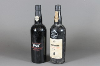 A bottle of 1975 Cockburn vintage port and a bottle of 1977 Sandeman port