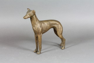A gilt bronze figure of standing greyhound 7"