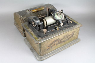 An Edison phonograph, no horn, together with an Empire music  leaf turner,