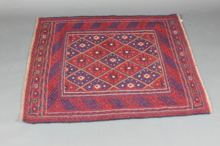 A contemporary red ground Kazak rug 52" x 44"