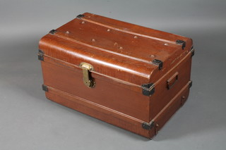 T Styring Sheffield, an early 20th Century drag painted metal travelling trunk 18"h x 30"w x 20"d