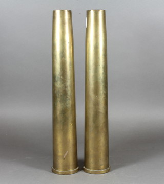 2 brass 40mm shell cases with consecutive numbers 96503 and  96504
