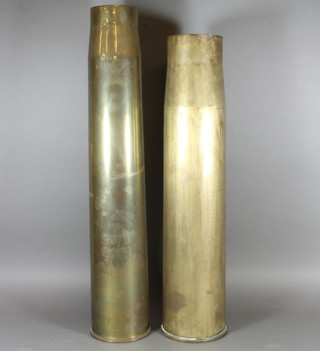 A large brass shell case the base marked 37Gun 1941 RLB  together with a 105mm shell marked 1963