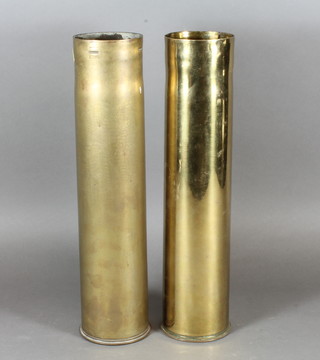A 75mm shell case dated 1942 and 1 other the base marked L505   ILLUSTRATED