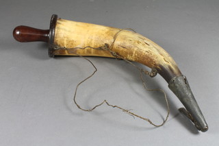 A horn powder flask 11"