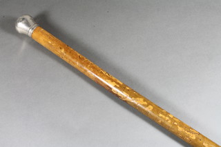 A Malacca walking cane with silver terminal