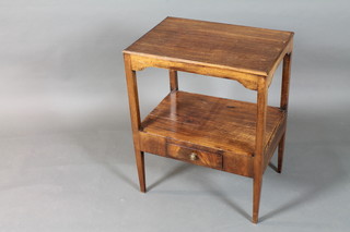 A George III mahogany 2 tier wash stand, fitted drawer to base  and raised on square tapered legs 29"h x 23"w x 16"d