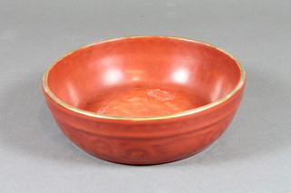 A Chinese late 19th/early 20th Century orange glazed porcelain bowl 5"