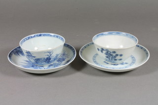 2 Nankin cargo tea bowls and saucers complete with Christies lot numbers