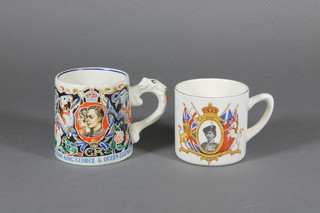 A 1937 George VI Coronation mug designed by Dame Laura  Knight together with a 1953 Elizabeth II Coronation mug
