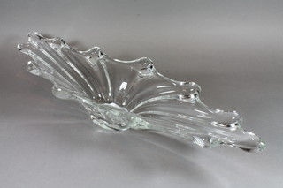 Vannes, a mid 20th Century French Art Glass boat shaped dish  26.5"l
