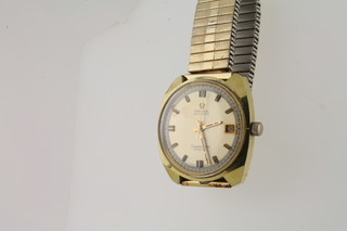 A gentleman's Omega Seamaster automatic wristwatch contained  in a gold plated case  ILLUSTRATED