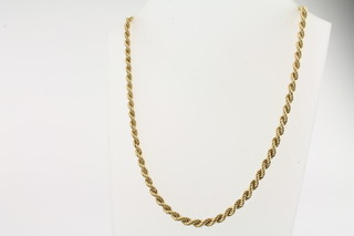 A 9ct yellow gold rope twist chain 10.2grams