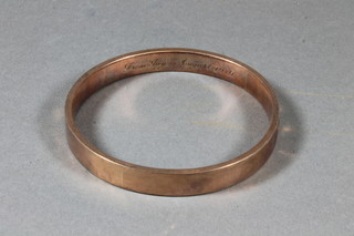 A 9ct hollow gold bangle 16.8 grams