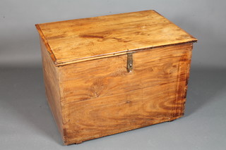 A 19th Century Anglo Indian camphor wood blanket box, the  hinged lid enclosing a removable tray, 26"h x 36"w x 24"d