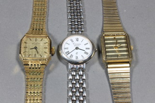 A lady's Rotary wristwatch contained in a gold plated case and 2 other wristwatches