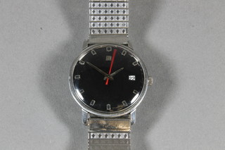 A gentleman's Tissot wristwatch with black dial  ILLUSTRATED