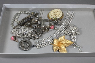 A collection of diamonte and other costume jewellery